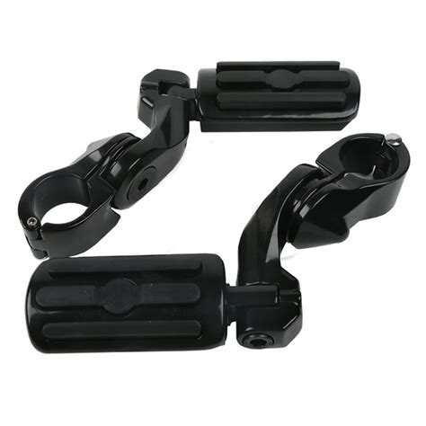 Black 125 1 14 Highway Foot Pegs Fits For Harley Touring Road King