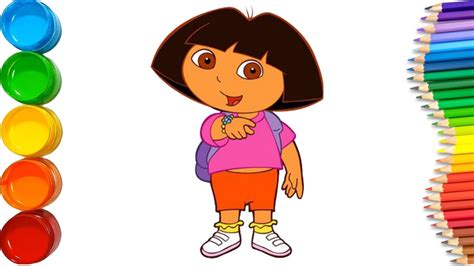 Dora The Explorer Coloring Pages How To Draw Dora Buji Youtube