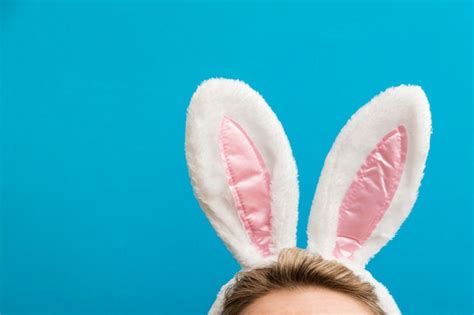 Premium Photo Easter Bunny Ears Female Wearing White Bunny Ears