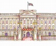 Signed & Mounted Illustrated Print of Iconic Buckingham Palace ...