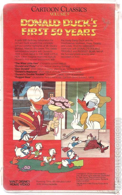 Walt Disney Cartoon Classics Vhs Donald Town