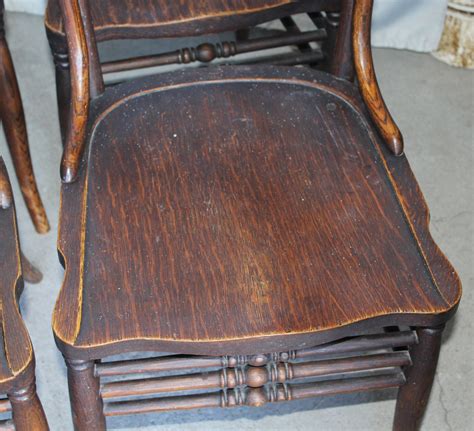 Bargain Johns Antiques Antique Set Of Six Oak Chairs With Pressback
