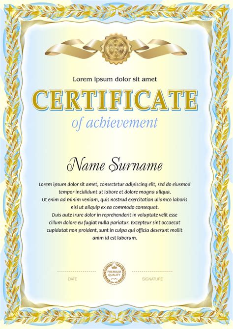 Premium Vector Vintage Certificate Blank Template