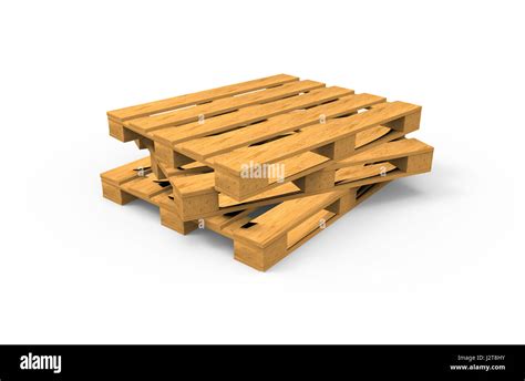 3d Wooden Pallets Isolated On White Background Stock Photo Alamy