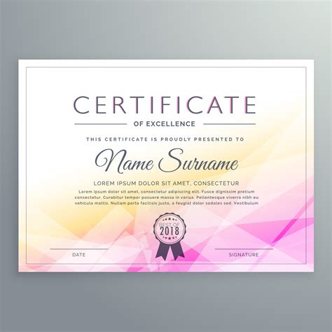 Abstract Diploma Certificate Design Download Free Vector Art Stock
