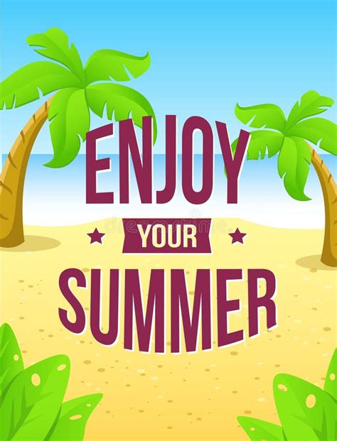 Enjoy Your Summer Vector Poster Stock Vector Image 57020632