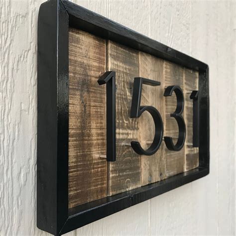 House Numbers Rustic Modern Address Sign Farmhouse Decor Etsy