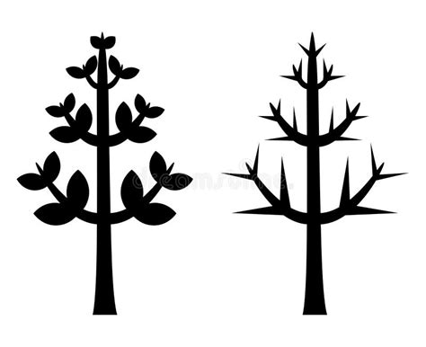 Black Tree Silhouette Vector Stock Vector Illustration Of Element