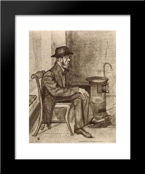 Old Man Warming Himself 20x24 Framed Art Print By Vincent Van Gogh