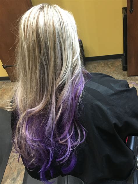 Blonde Hair Purple Tips Blonde Underneath Hair Spring Hair Color