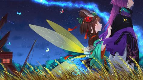 Wallpaper Onmyouji Mushishi Profile View Fairy Romance Anime Games