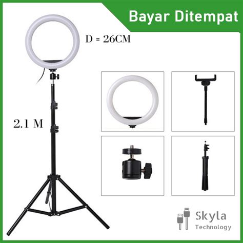 Jual Tripod Lampu Ring Light LED 26cm Tripod 2 1 Meter Selfie Vlogger