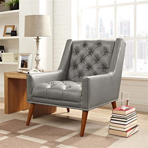Set your preferred height for maximum productivity. Peruse Faux Leather Armchair Gray