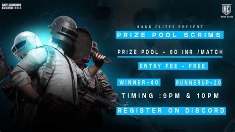 Bgmi Live Hunk Elites Daily Prize Pool Scrims On Discord 9pm 10pm