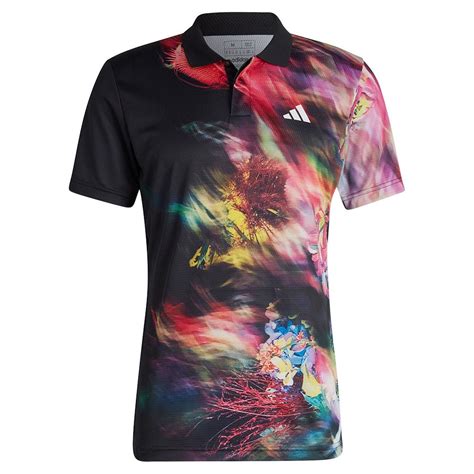 Adidas Men`s Melbourne Heatrdy Freelift Tennis Polo Multicolor And Black