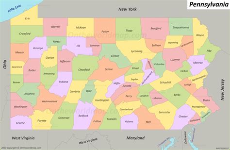Pennsylvania Map Of Counties And Cities World Map