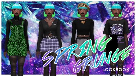 Spring Grunge Lookbook The Sims 4 Create A Sim Full Cc List Youtube