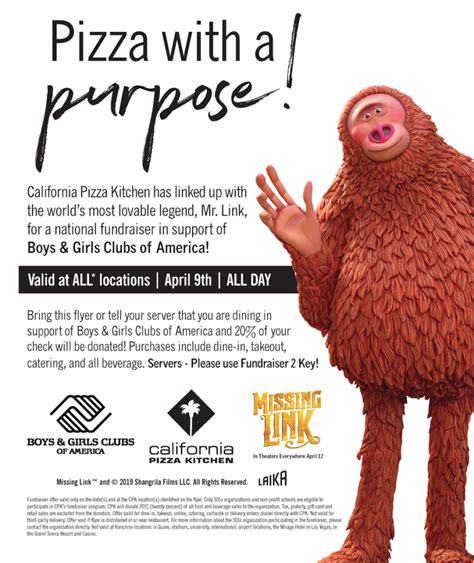 California Pizza Kitchen Fundraiser Flyer Dandk Organizer