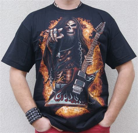 Short Sleeve T Shirt Wild Heavy Metal Guitar Mens Rock Fashion T