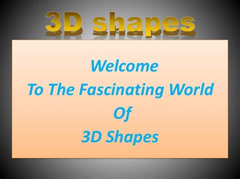 Introduction 3d Shapes