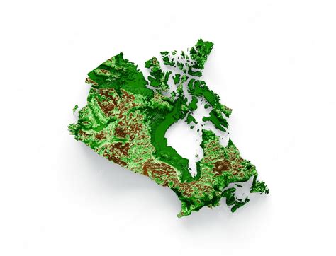 Premium Photo Canada Topographic Map 3d Realistic Map Color 3d