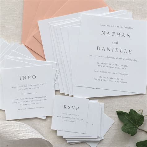 Elegant Square Wedding Invitation With Calligraphy And Modern Style