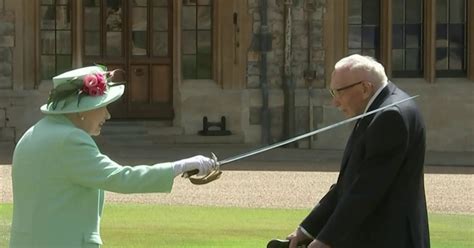 100 Year Old Veteran Captain Tom Moore Knighted By Queen Elizabeth