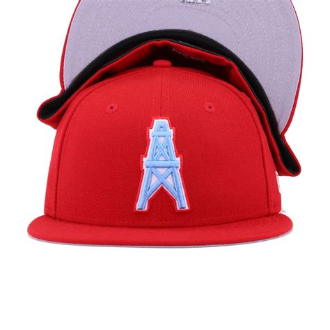 Houston Oilers Front Door Red New Era 59fifty Fitted