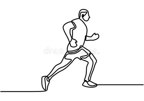 Running Man Vector Drawing Single Stroke Stock Illustrations Vecteurs