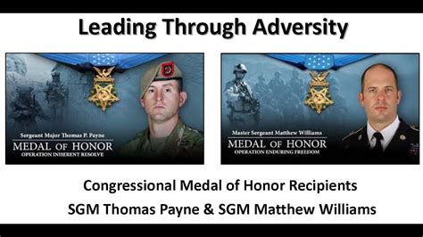 Congressional Medal Of Honor Recipients Sgms Thomas Payne And Matthew Williams Youtube