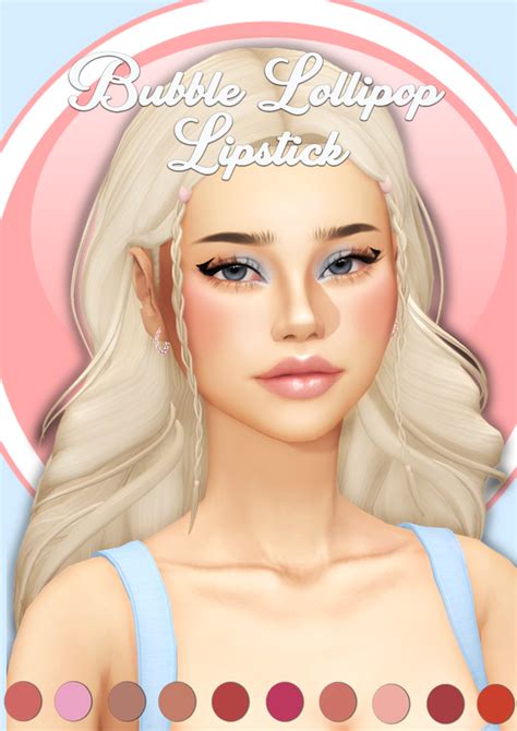 🍭 Bubble Lollipop Lipstick 🍭 Lady Simmer On Patreon In 2022 Sims