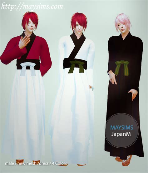 Sims 4 Japanese Male Clothes For Male New Mesh Body 4 Color Sim
