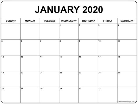 Create Your January 2020 Calendar Printable Editable Blank Templates