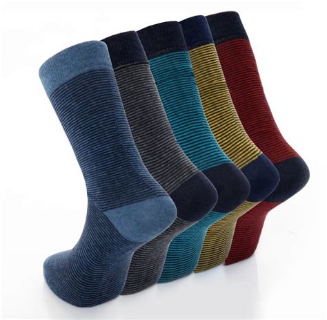 Mens 5pk Fine Stripe Formal Dress Socks