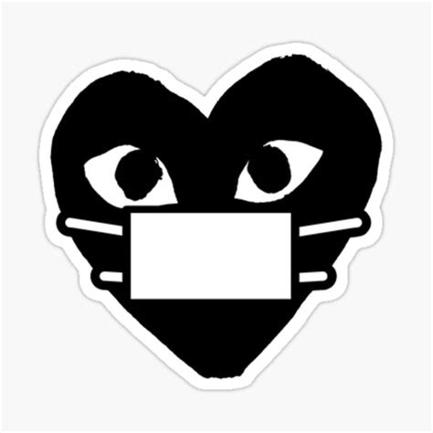 Cdg Heart Patch Stickers Redbubble