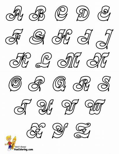 Alphabet Coloring Cursive Pages Letter Chart Letters
