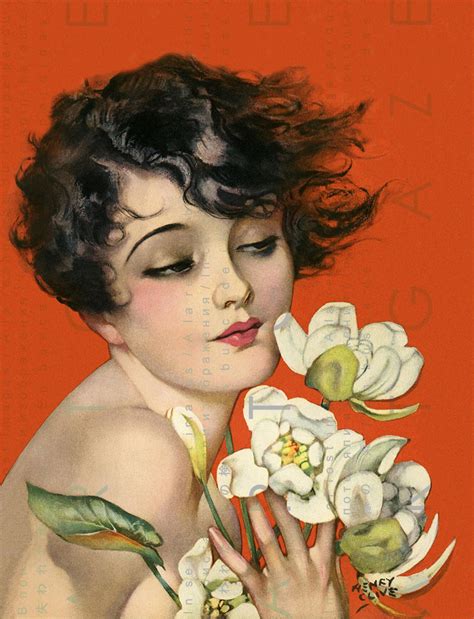 Flapper Art Deco Con Bouquet Di Magnolia Arte Murale Etsy Italia