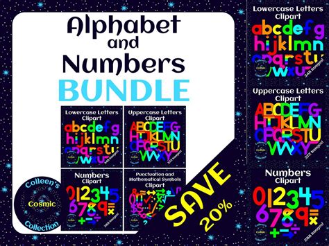 Alphabet And Numbers Clipart Bundle Teaching Resources