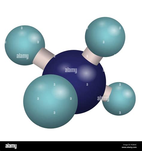 Chemical Formula Of Methane 3d Model Molecule Ch4 Vector Illustration