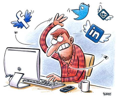 Cartoon Social Media Satirical Illustrations Cartoon Instagram