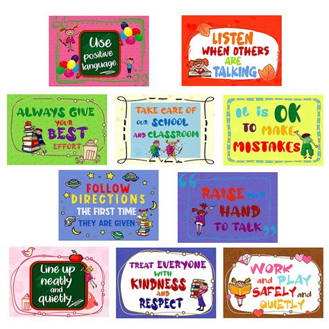 Buy 10 Laminated Classroom Rules Wall For Preschool And Elementary School