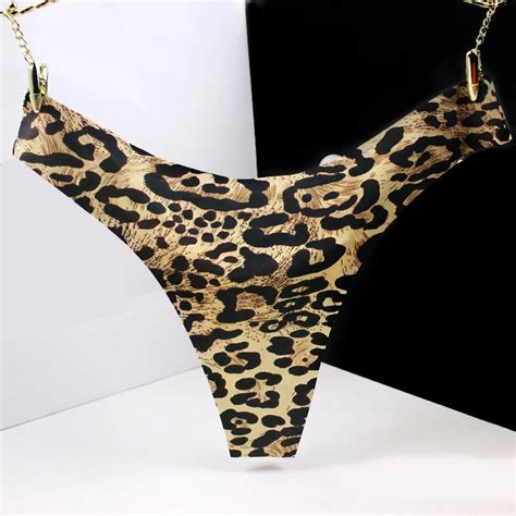 Women Thongs And G Strings Yellow Leopard Sexy Panties Calcinha Tanga Lingerie