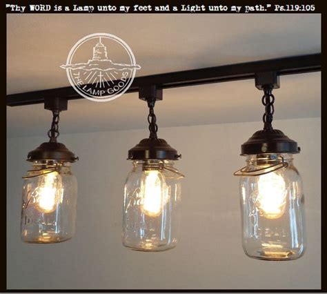 Diy farmhouse bathroom vanity light fixture. Rustic Mason Jar TRACK LIGHT of Vintage Quarts | Diy ...