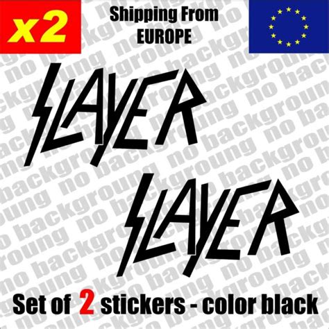 Set Of 2 Slayer Logo Vinyl Sticker Decal Aufkleber Die Cut Car Laptop
