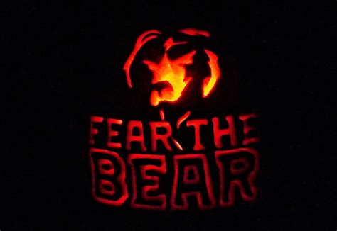 My Boston Bruins Fear The Bear Pumpkin Happy Halloween