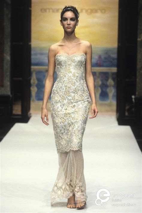 Emanuel Ungaro Spring Summer 1998 Couture Strapless Dress Formal