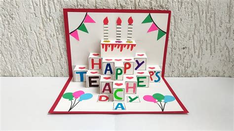 Diy Teachers Day Card Handmade Teachers Day Pop Up Card Making Idea Youtube