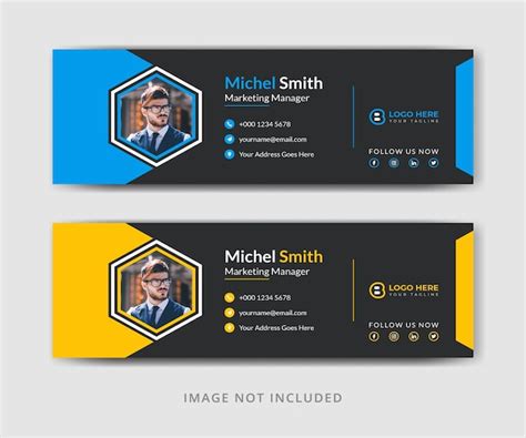 Premium Vector Email Signature Template Design Or Email Footer And
