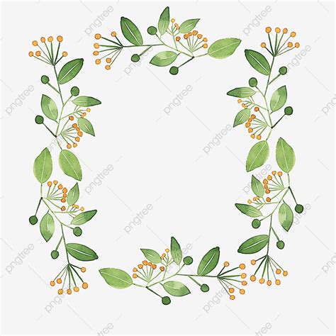 Plant Border Green Plant Decorative Lace Pattern Border Watercolor