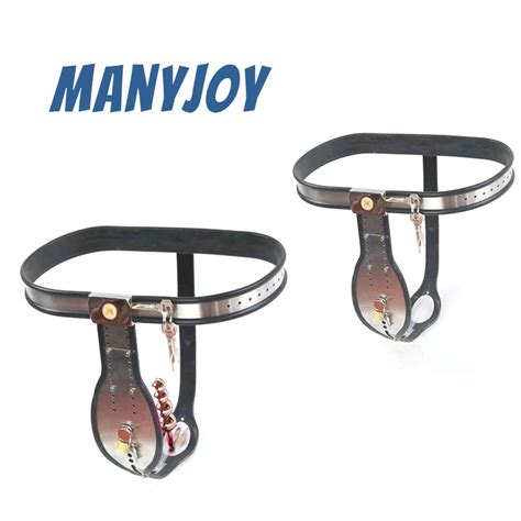 Manyjoy Stainless Steel Male Chastity Cage T Typed Belt Bdsm Bondage Lockable With Plug Adults
